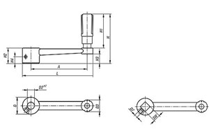 Handkurbeln Aluminium 
mit Zylindergriff drehbar